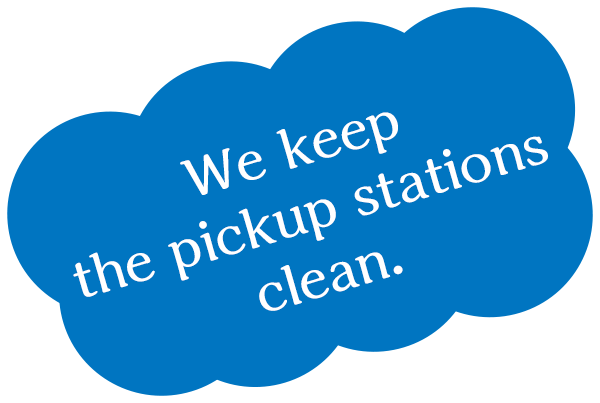 We keep the pickup stations clean.